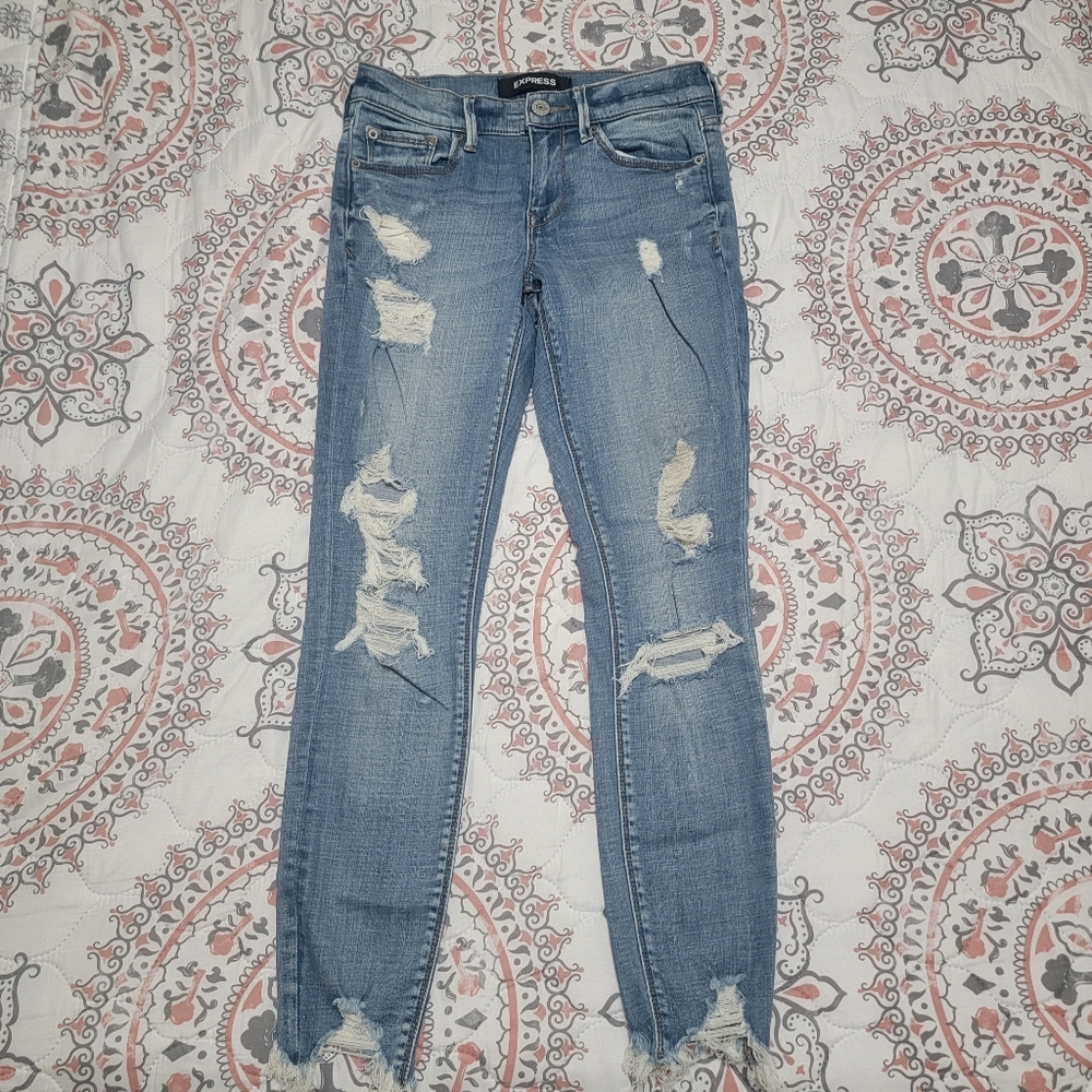 Express Stretch+ Performance Mid-Rise Ankle Legging Jeans